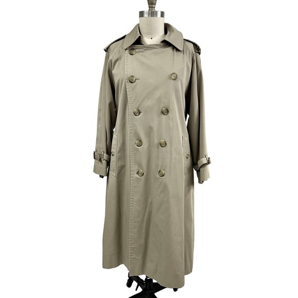 Mob Boss VTG Men's Burberry Trench Coat/ Plaid Wool Liner/ Collar Size 40 Short - Picture 1 of 13